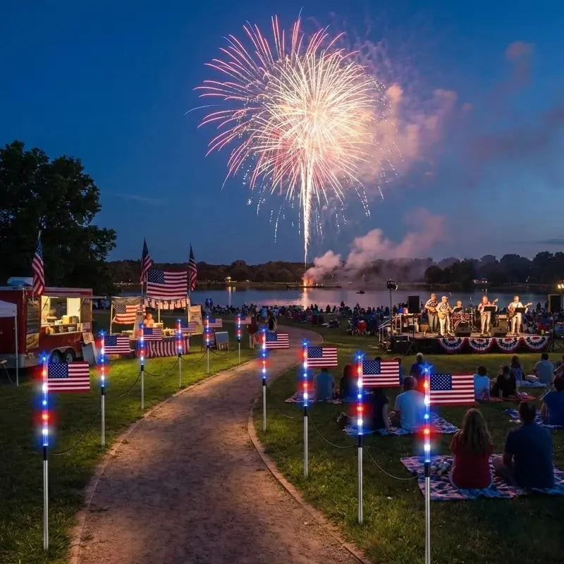 đ„Last Day 50% OFF đ„MADE IN USA-8-Piece Flag Light Setđ„ â 4th of July Decorationsâš
