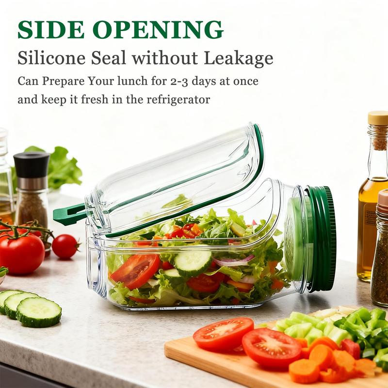 Fresh Pod - Mason Style Salad Container - Daily Commute - Lunch Jar - BPA Free Leakproof