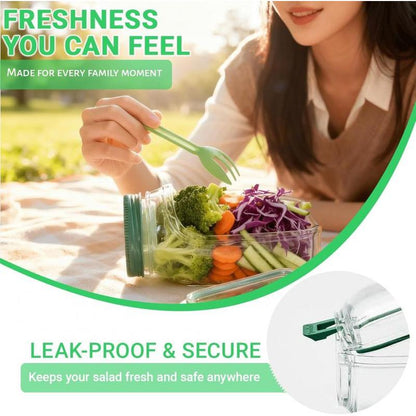 Fresh Pod - Mason Style Salad Container - Daily Commute - Lunch Jar - BPA Free Leakproof