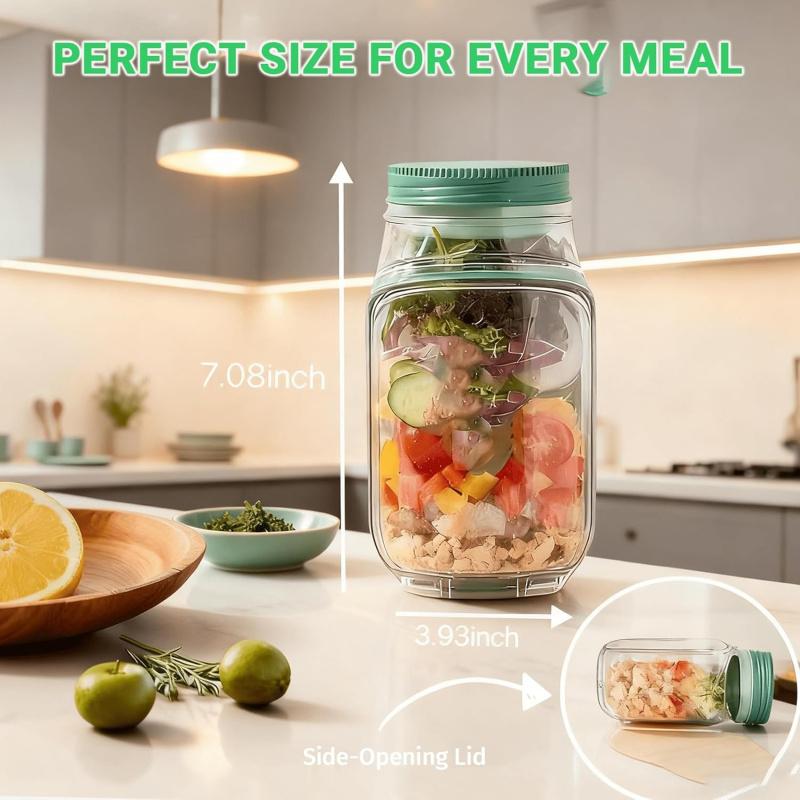 Fresh Pod - Mason Style Salad Container - Daily Commute - Lunch Jar - BPA Free Leakproof