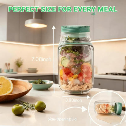 Fresh Pod - Mason Style Salad Container - Daily Commute - Lunch Jar - BPA Free Leakproof