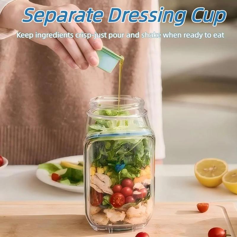 Fresh Pod - Mason Style Salad Container - Daily Commute - Lunch Jar - BPA Free Leakproof