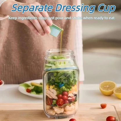 Fresh Pod - Mason Style Salad Container - Daily Commute - Lunch Jar - BPA Free Leakproof