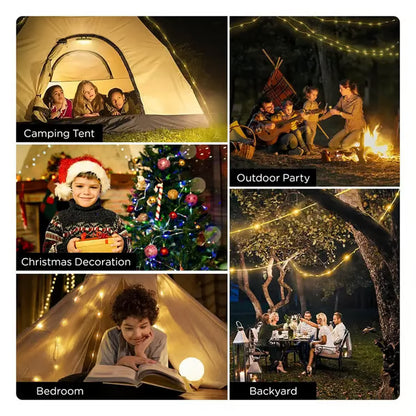 ✨4-in-1 Camping Lights – RGB String Light + Magnetic Mount + Retractable 10M LED Strip