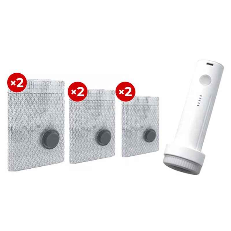 7 Mil Black Compression Bags – 6-Piece Set (2S + 2M + 2L) + Electric Air Pump