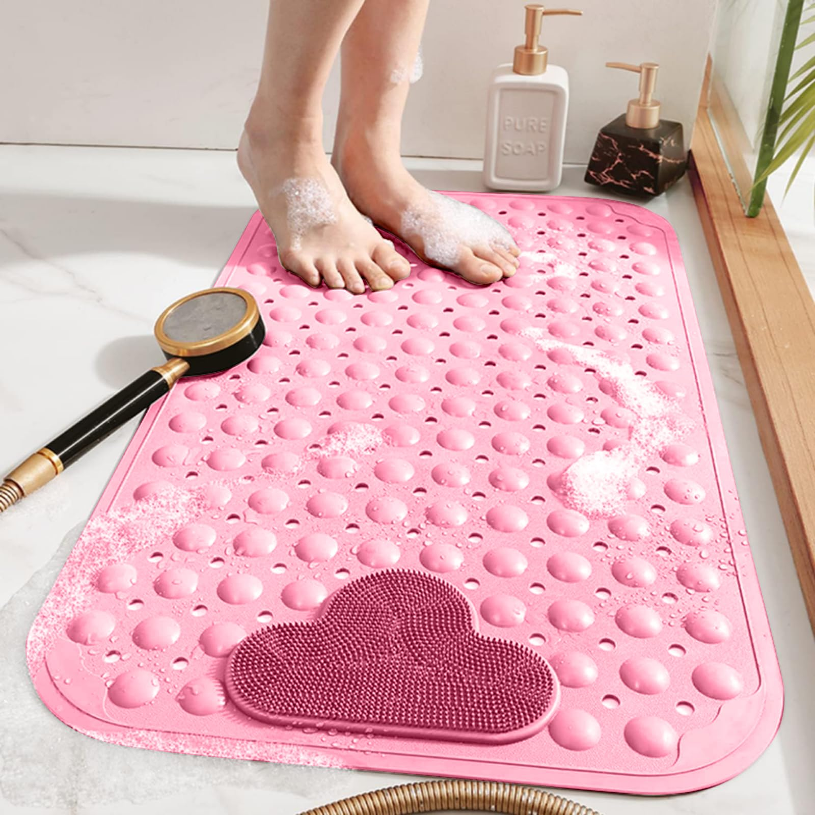 ⚡Limited Deal 44% OFF🔥 360° Foot Scrubber Shower Mat – Suction Cup Non-Slip Safety