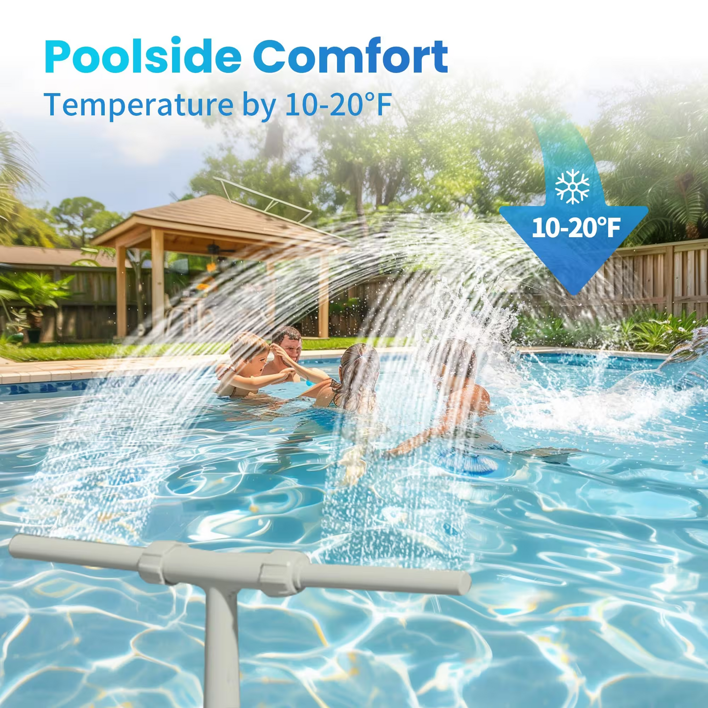 Adjustable Dual Spray Waterfall Sprinkler Cooler for Pool