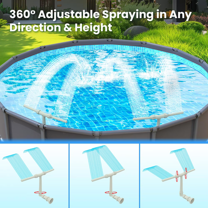 Adjustable Dual Spray Waterfall Sprinkler Cooler for Pool