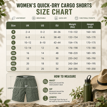 Women's Quick-Dry Cargo Shorts with Pockets