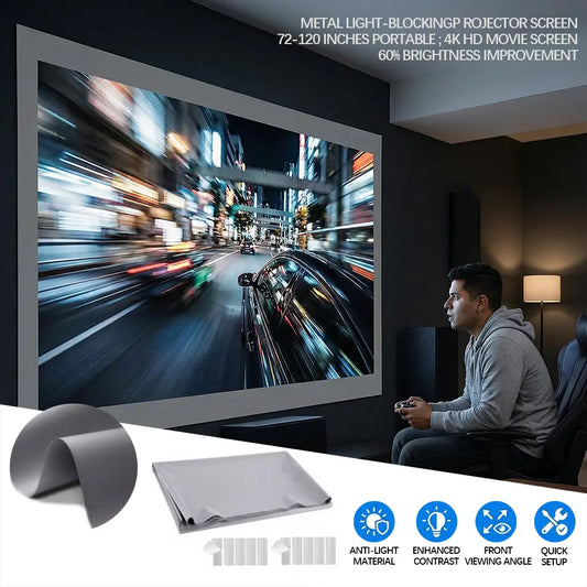 LAST DAY 50% OFF 🔥 Black Border ALR Screen - Home Theater - Foldable Projector Screen - Daytime Viewing Upgrade 🎥