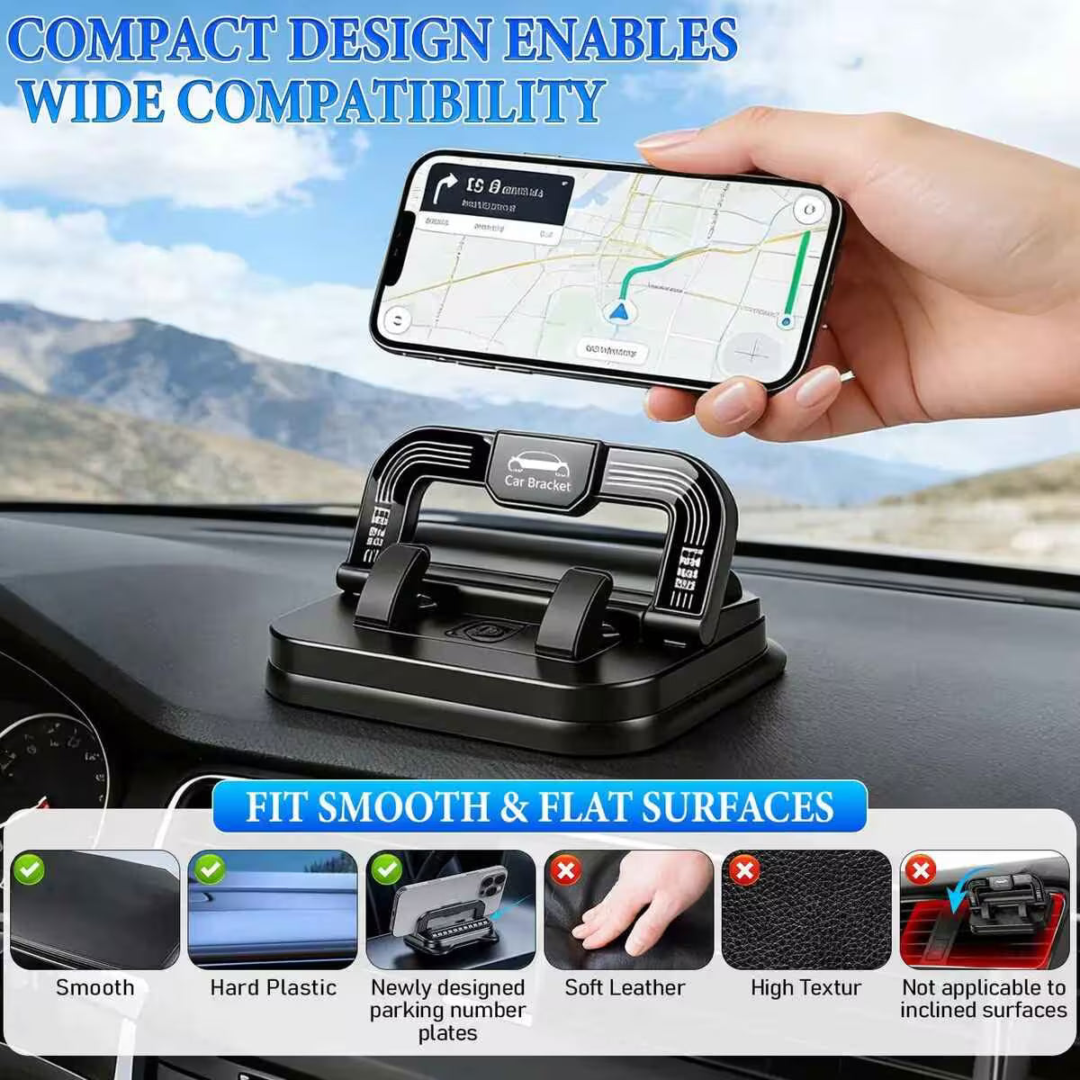 【🔥 59% OFF - Last 48h】 Foldable Silicone Parking Plate Phone Holder