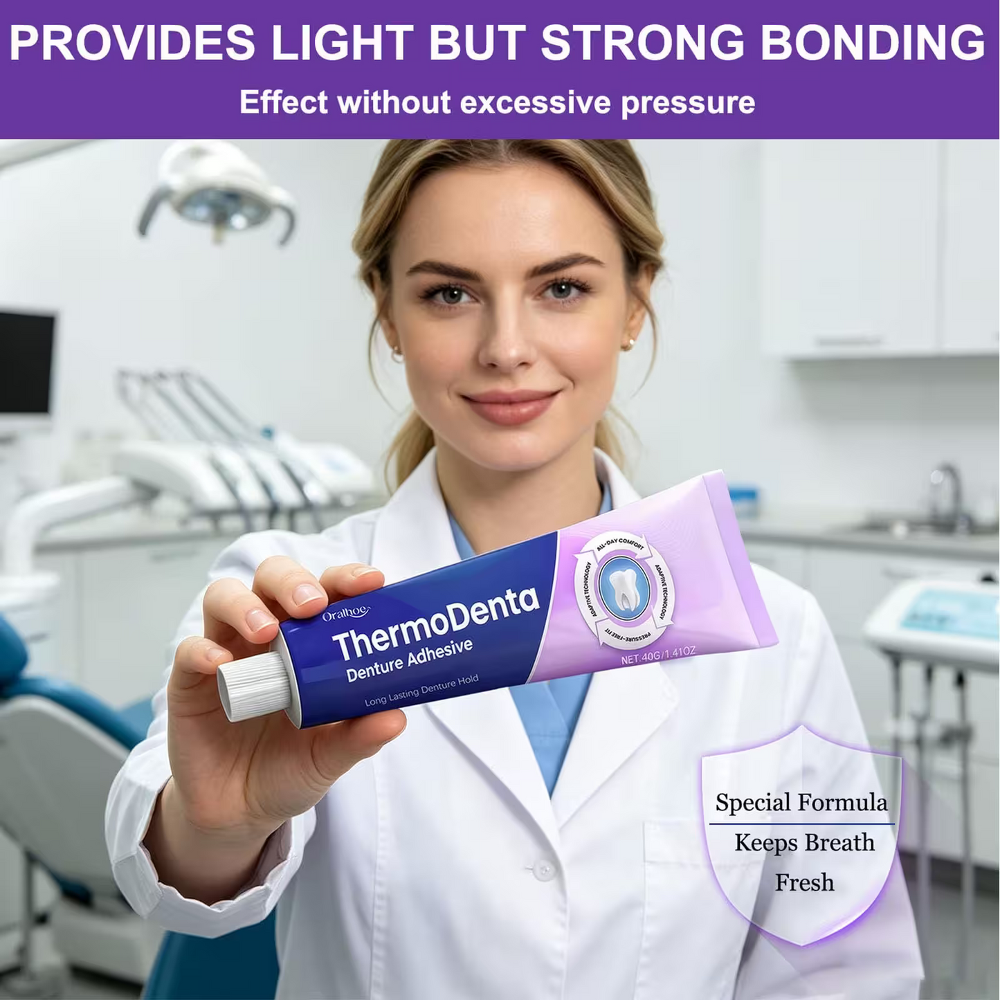 ThermoDenta - Extra Strong and Durable Denture-Adhesive, Long Lasting Effect
