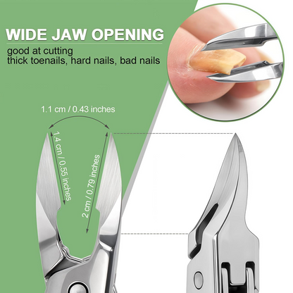 2026 New Upgrade Black Anti-Slip Grip Gear Lock Nail Clipper Set with Ultra-Sharp Tips for Precise Access to Nail Grooves, Angled Nail Clippers for Thick Nails for Men Women