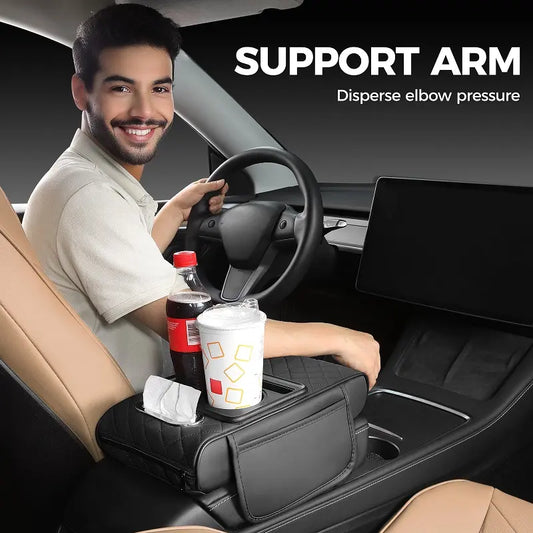 Multifunctional PU Leather Car Armrest Box