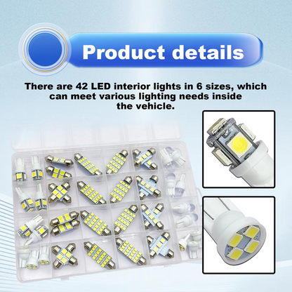 42 Pieces Interior Car Lights Kit