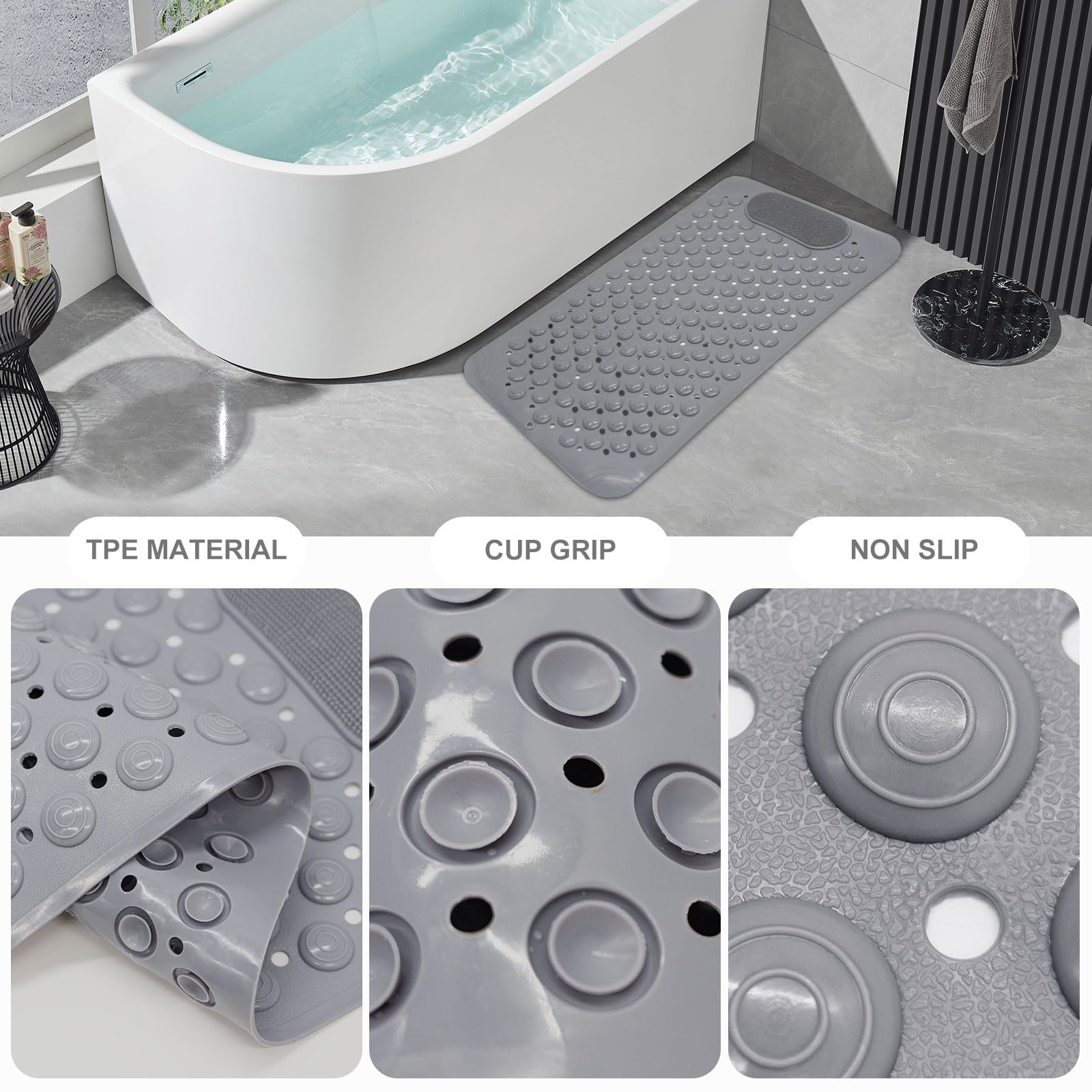 ⚡Limited Deal 44% OFF🔥 360° Foot Scrubber Shower Mat – Suction Cup Non-Slip Safety
