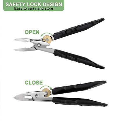 2026 New Upgrade Black Anti-Slip Grip Gear Lock Nail Clipper Set with Ultra-Sharp Tips for Precise Access to Nail Grooves, Angled Nail Clippers for Thick Nails for Men Women