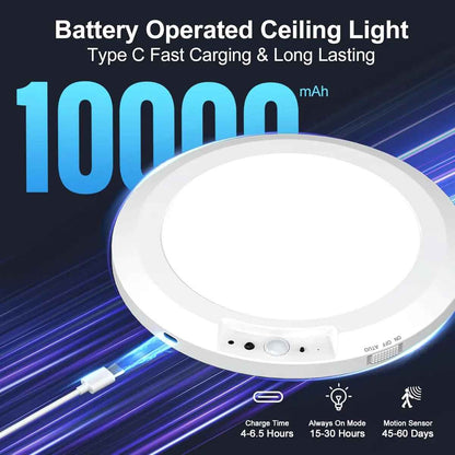 ✨ Rechargeable Motion Sensor Ceiling Light – Auto-On/Off, Magnetic Mount & Waterproof for Closet, Stairs, Garage & Balcony 🔦🏡