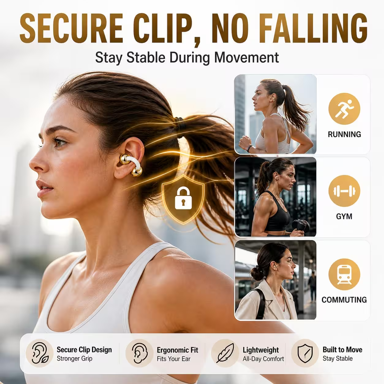 Fashionable Clip-On Wireless Headphones