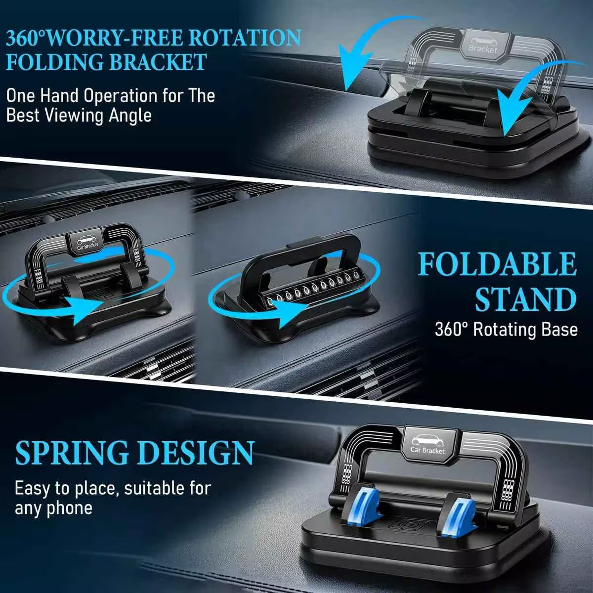 【🔥 59% OFF - Last 48h】 Foldable Silicone Parking Plate Phone Holder