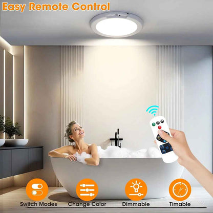 ✨ Rechargeable Motion Sensor Ceiling Light – Auto-On/Off, Magnetic Mount & Waterproof for Closet, Stairs, Garage & Balcony 🔦🏡