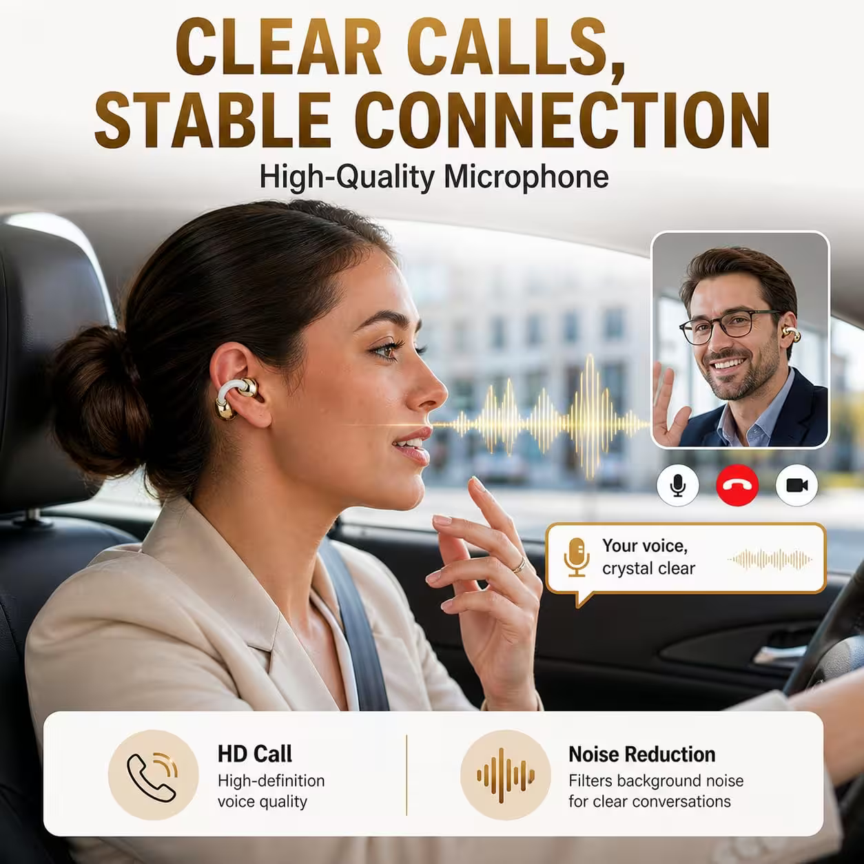 Fashionable Clip-On Wireless Headphones