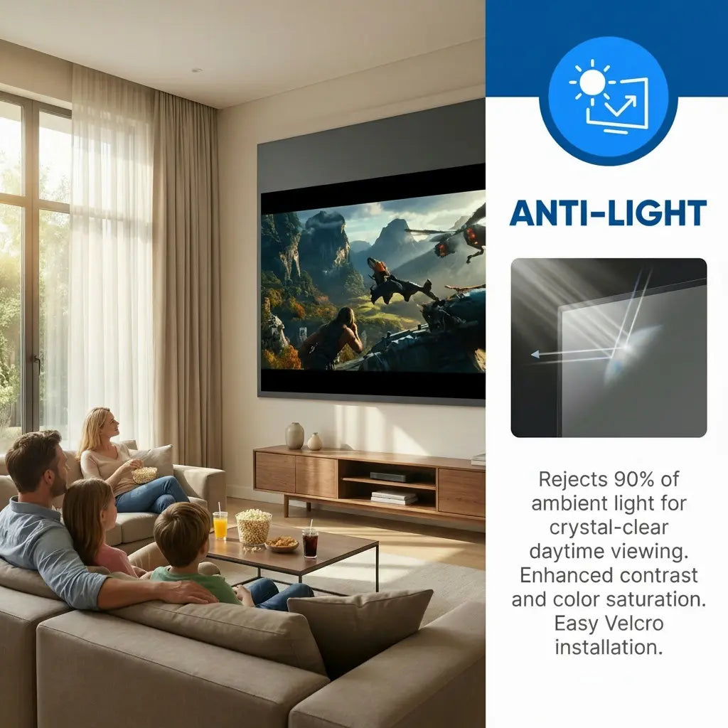 LAST DAY 50% OFF 🔥 Black Border ALR Screen - Home Theater - Foldable Projector Screen - Daytime Viewing Upgrade 🎥