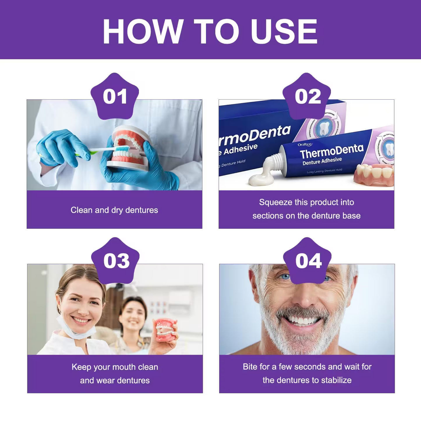 ThermoDenta - Extra Strong and Durable Denture-Adhesive, Long Lasting Effect