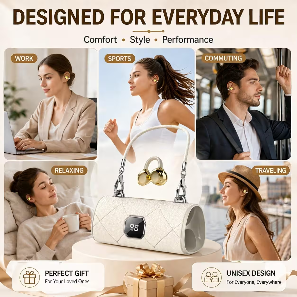 Fashionable Clip-On Wireless Headphones