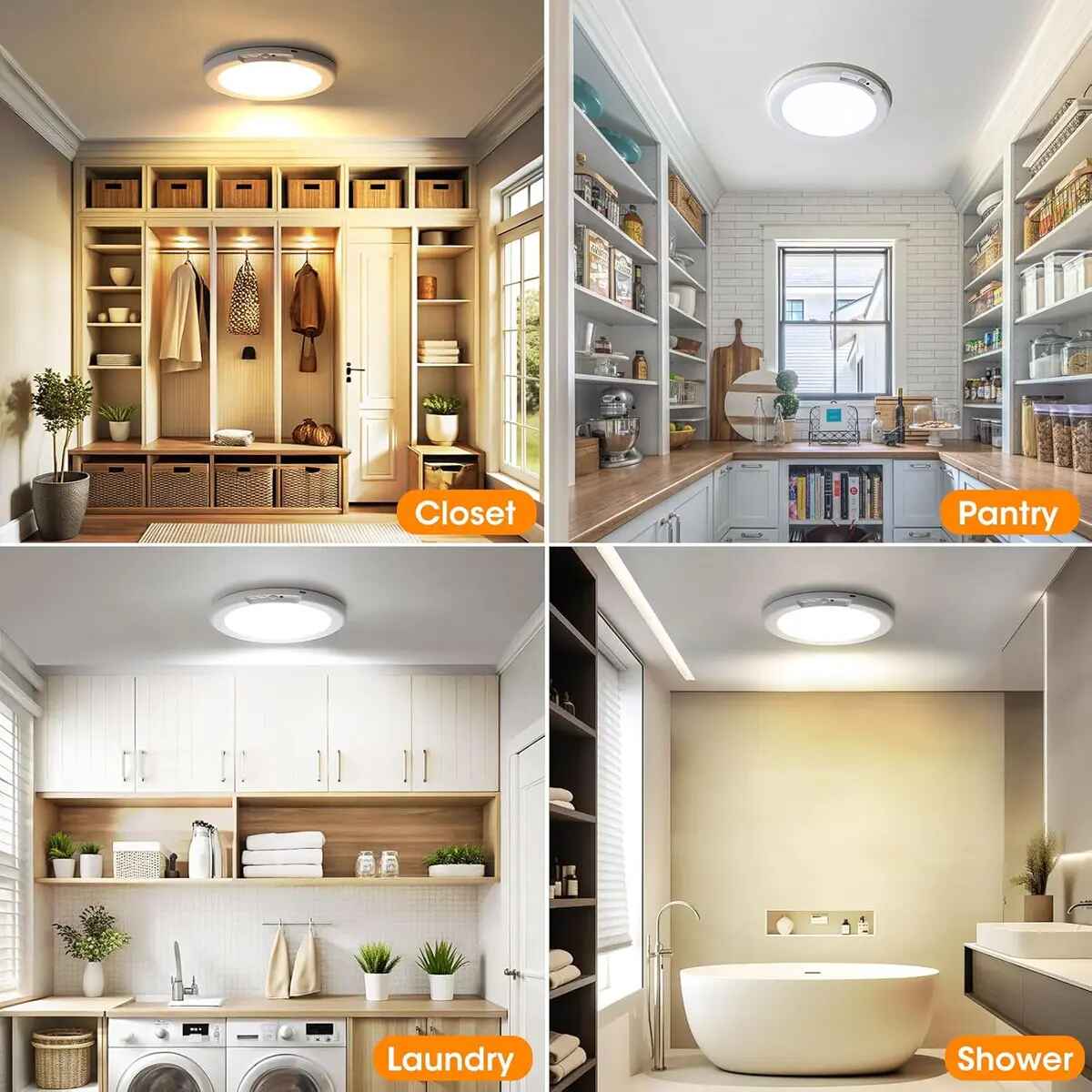 ✨ Rechargeable Motion Sensor Ceiling Light – Auto-On/Off, Magnetic Mount & Waterproof for Closet, Stairs, Garage & Balcony 🔦🏡