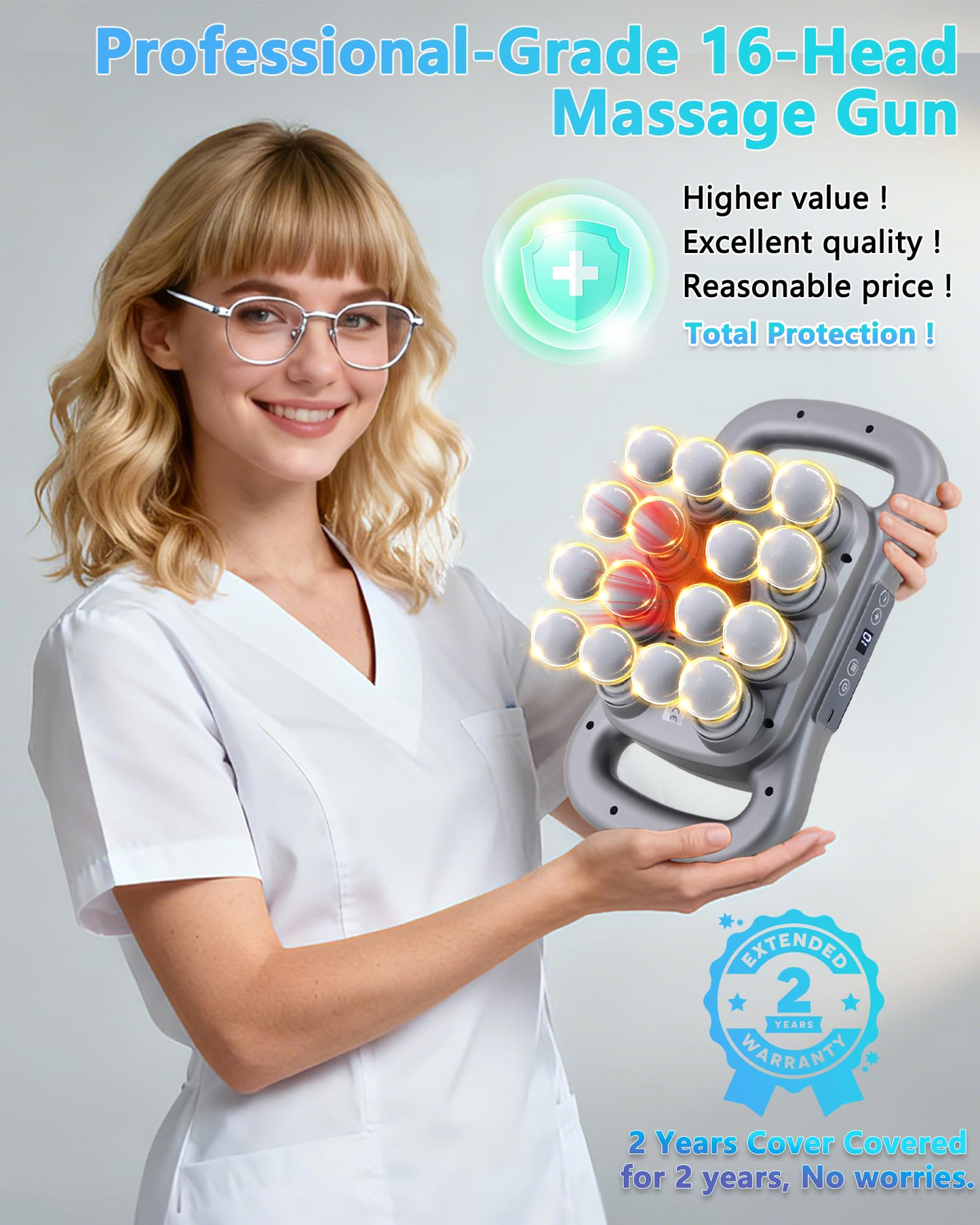 ⚡Flash Sale 70% OFF🔥 16-Head Massage Gun, Deep Tissue Percussion Massager