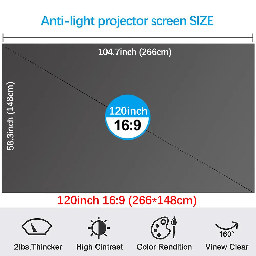 LAST DAY 50% OFF 🔥 Black Border ALR Screen - Home Theater - Foldable Projector Screen - Daytime Viewing Upgrade 🎥