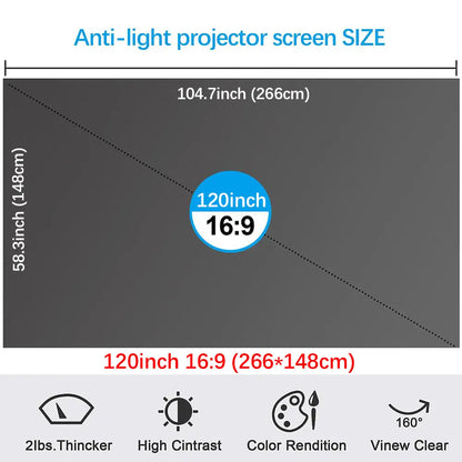 LAST DAY 50% OFF 🔥 Black Border ALR Screen - Home Theater - Foldable Projector Screen - Daytime Viewing Upgrade 🎥