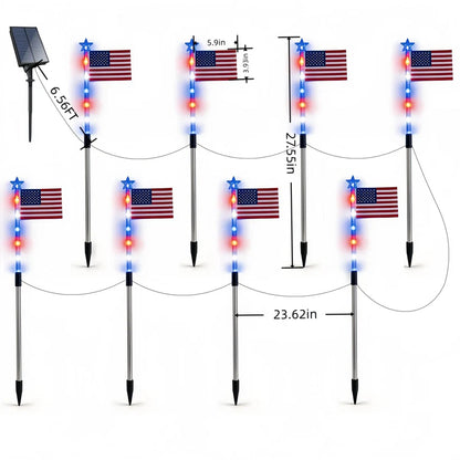 🔥Last Day 50% OFF 🔥MADE IN USA-8-Piece Flag Light Set🔥 – 4th of July Decorations✨