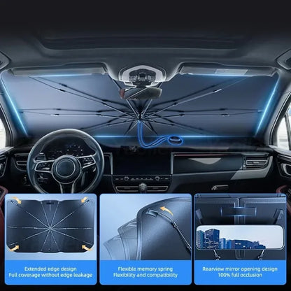 Retractable Anti Uv Protection Car Umbrella Foldable Front Window Windshield Sun Shade Sunshade for Car